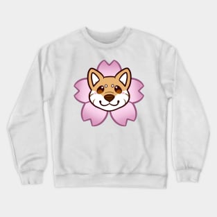 Sakura Shiba Inu - Orange Crewneck Sweatshirt
